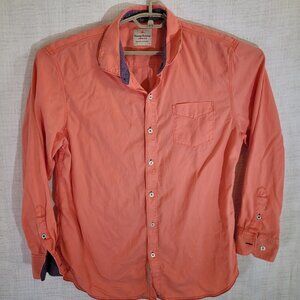 Tommy Bahama Jeans Button Up Shirt Mens Large Coral Long Sleeve Island Crafted